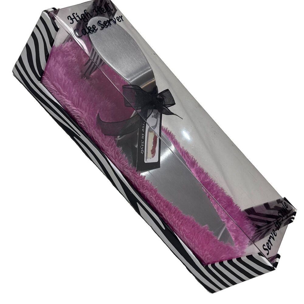 Wild Eye Designs 8.5" Metal Cake Server with Removeable Magnetic Zebra High Heel